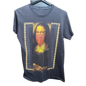 Hybrid Threads Men's Med Mona Lisa With Bandana Waffle Short Sleeve Tee Shirt